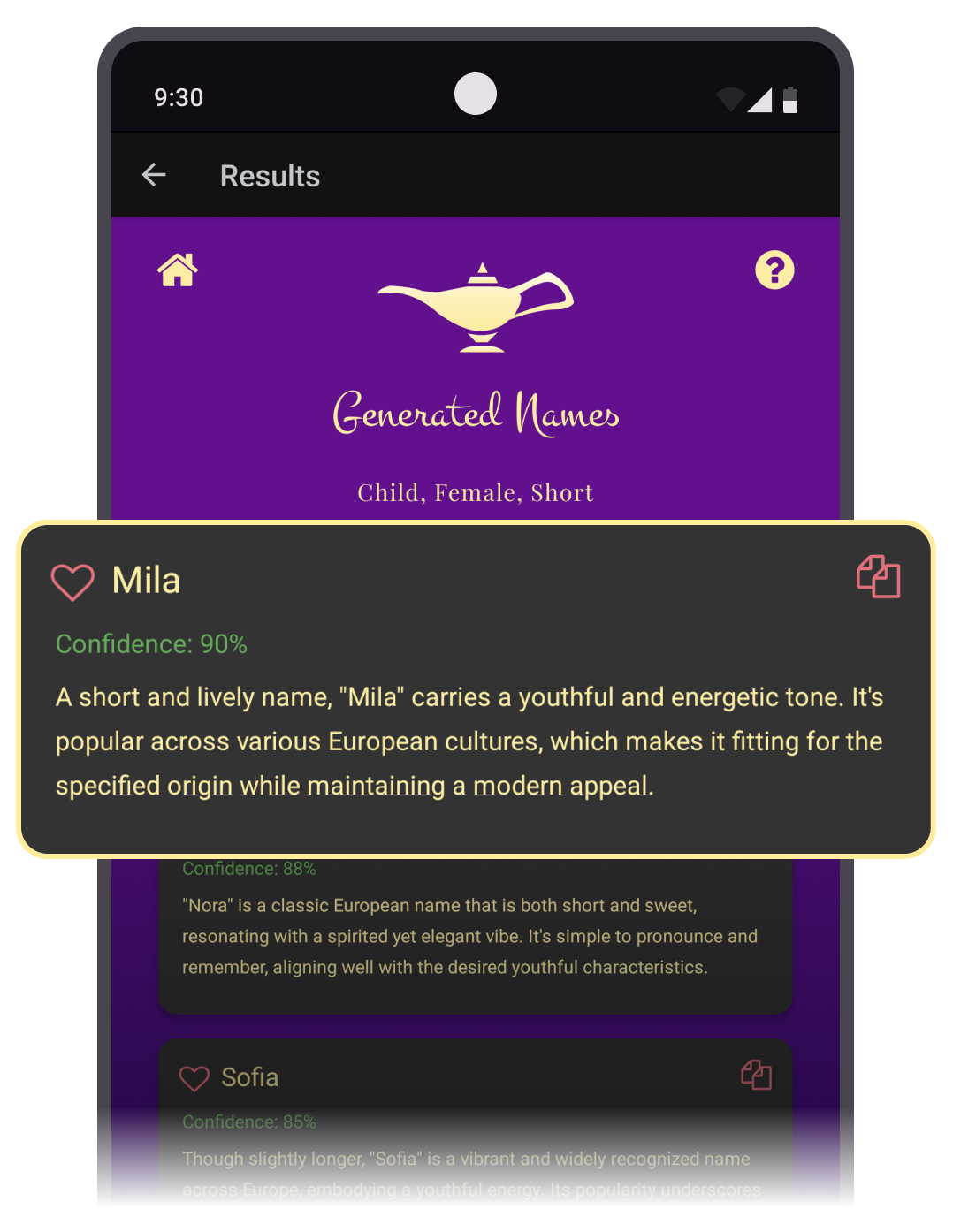 Name Genie app screenshot